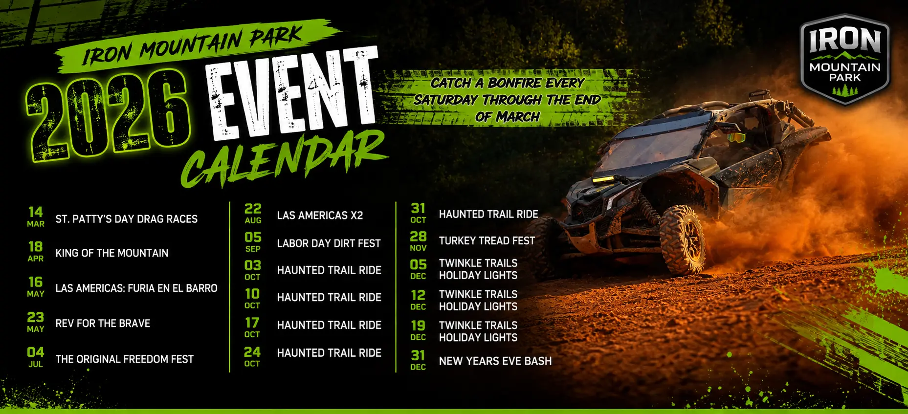 Iron Mountain Park 2026 event calendar