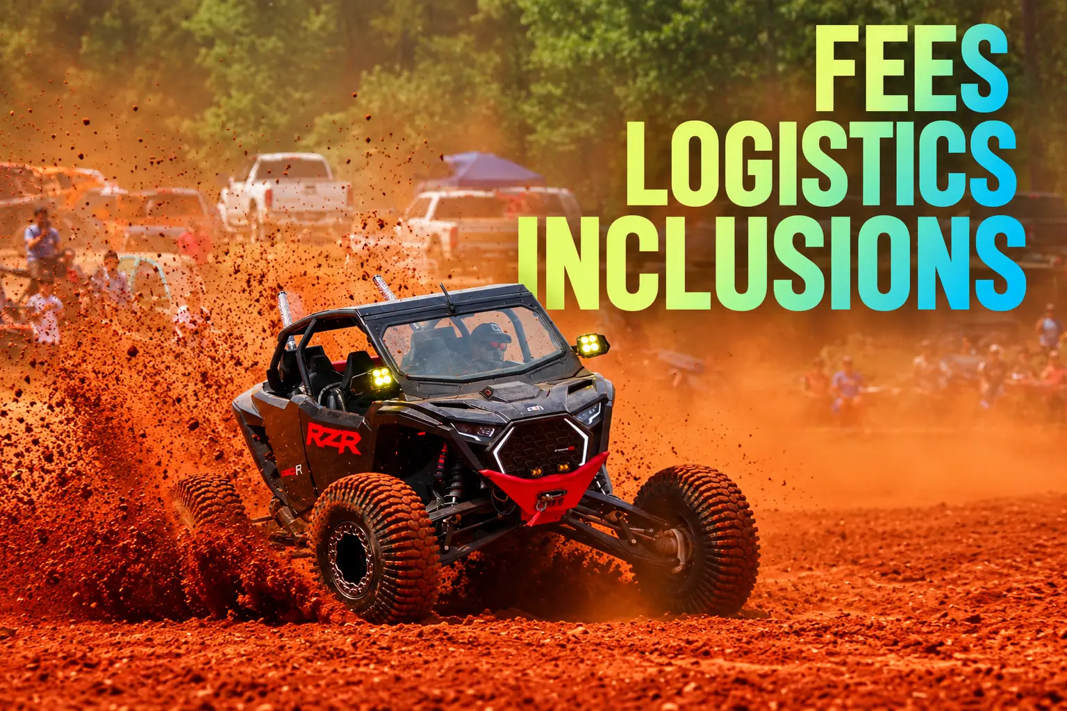UTV kicking up red dirt at Iron Mountain Park